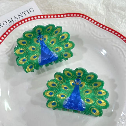 Peacock Acrylic Hair Claw Clip