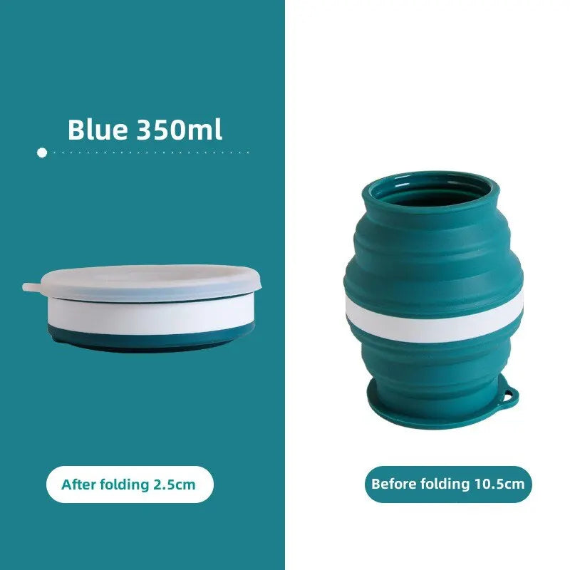 Portable Silicone Foldable Travel Cup with Lanyard
