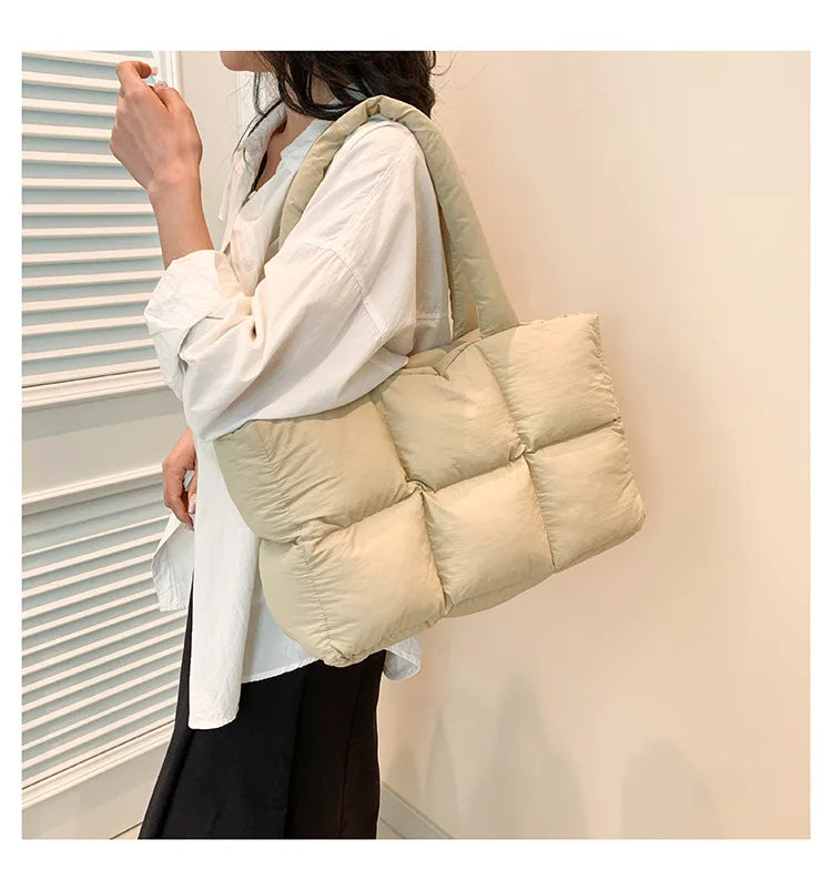 Quilted Large Capacity Tote Shoulder Bag