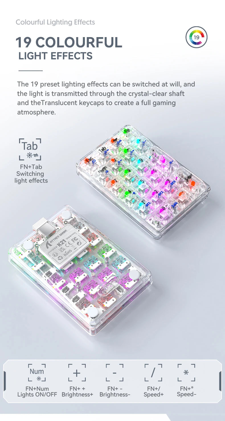 ATTACK SHARK K21 Wireless Mechanical Numeric Keypad
