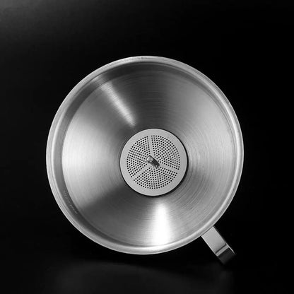 Wide Mouth Kitchen Funnel & Fine Mesh Strainer for Liquids and Powders