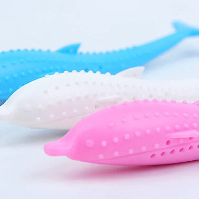 Interactive Fish-Shaped Silicone Cat Toy for Dental Care