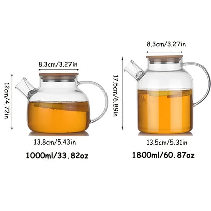 Large Capacity Heat-Resistant Glass Teapot