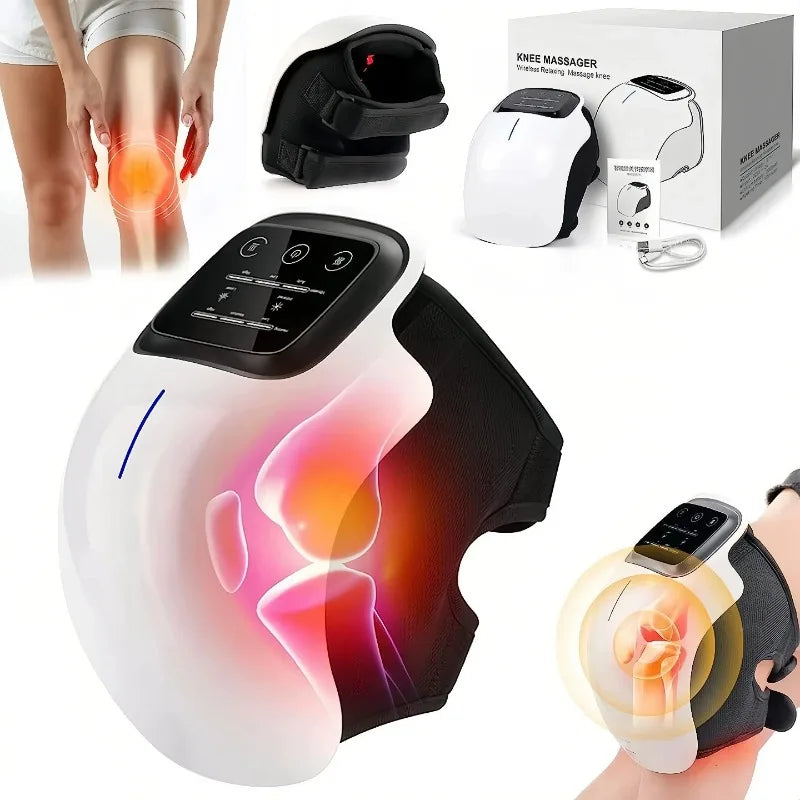 Portable Knee Massager with Red Light & Vibration