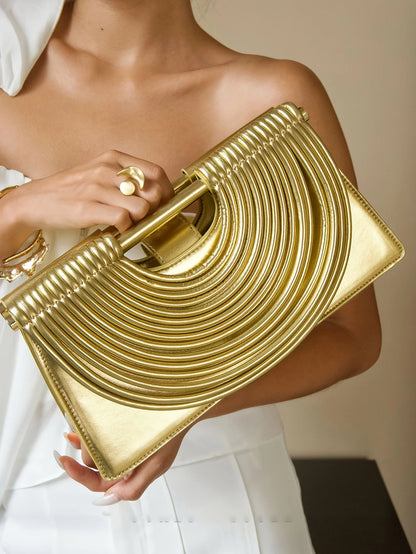 Gold Handwoven Evening Handbag
