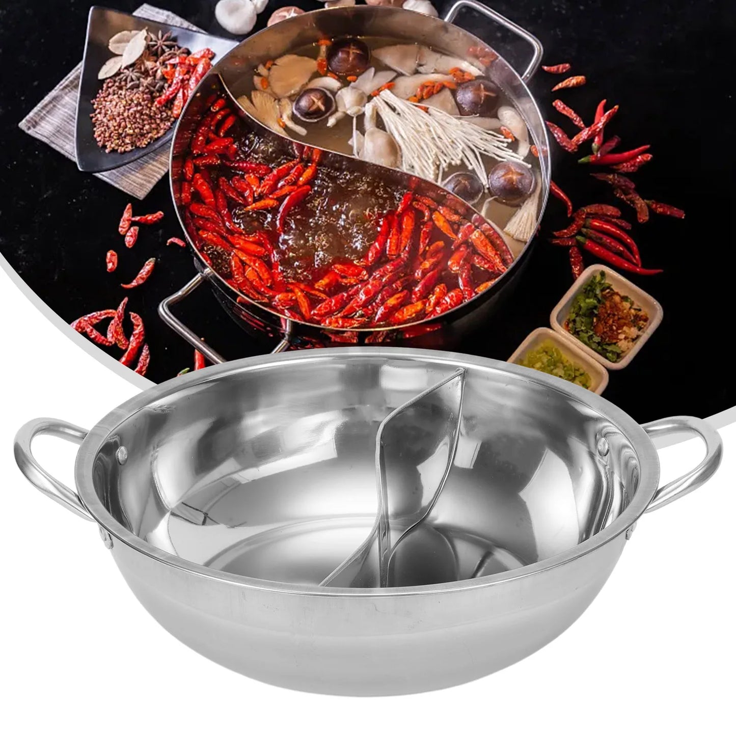 Stainless Steel Twin Divided Hot Pot