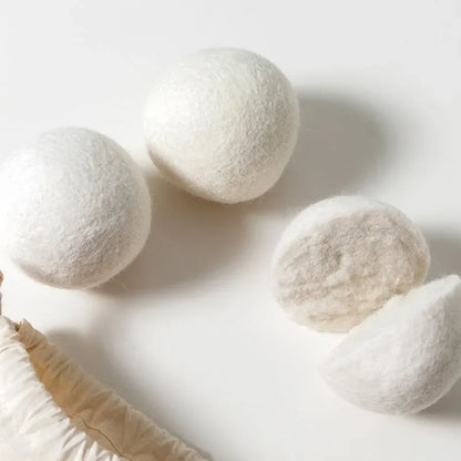 Natural Wool Dryer Balls – Reusable Laundry Fabric Softener Set