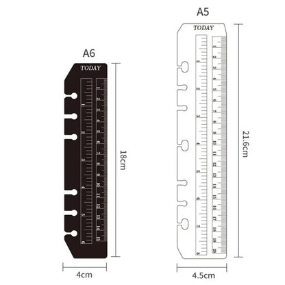 PVC A5 Loose-Leaf Notebook Bookmark Ruler