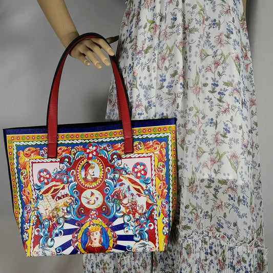 Italian-Inspired Printed PU Leather Tote Bag