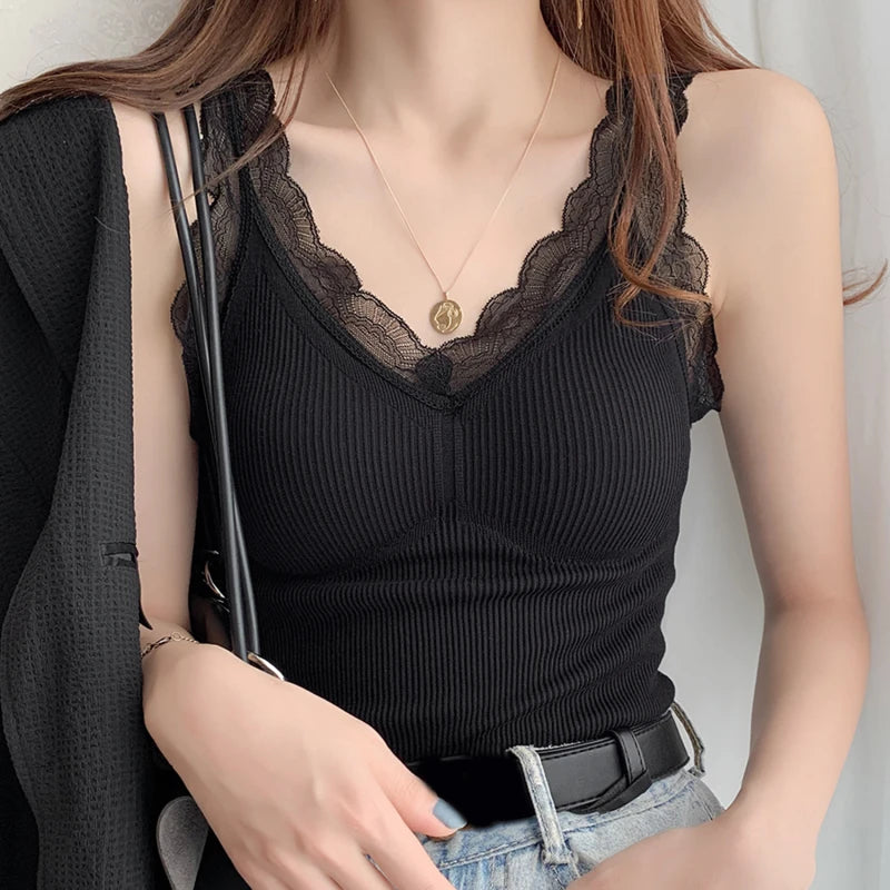 Women’s Thermal Lace Vest with Padded Bra