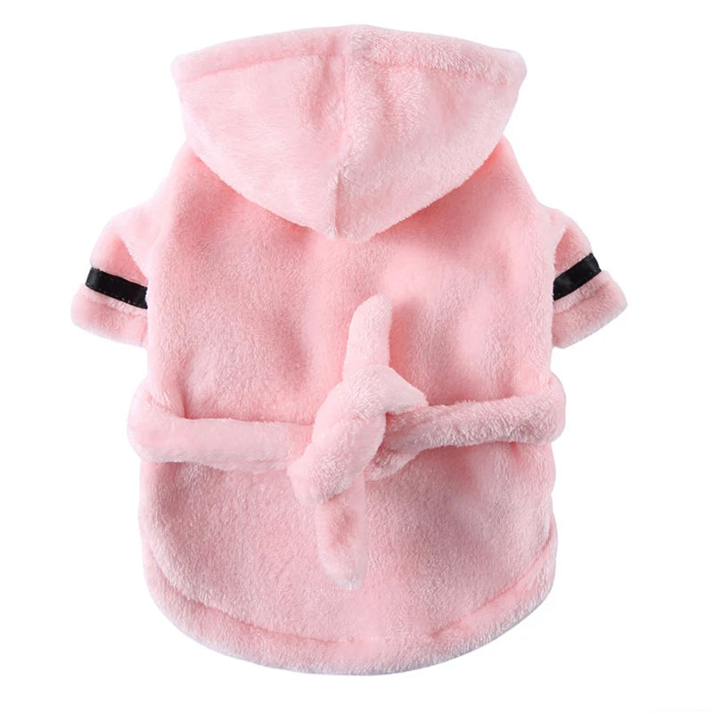Pet Dog Bathrobe Drying Robe with Adjustable Belt