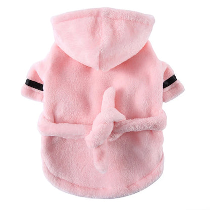 Pet Dog Bathrobe Drying Robe with Adjustable Belt