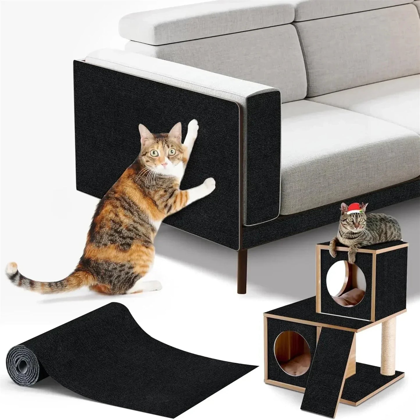 Self-Adhesive Cat Scratcher Sofa Protector Mat