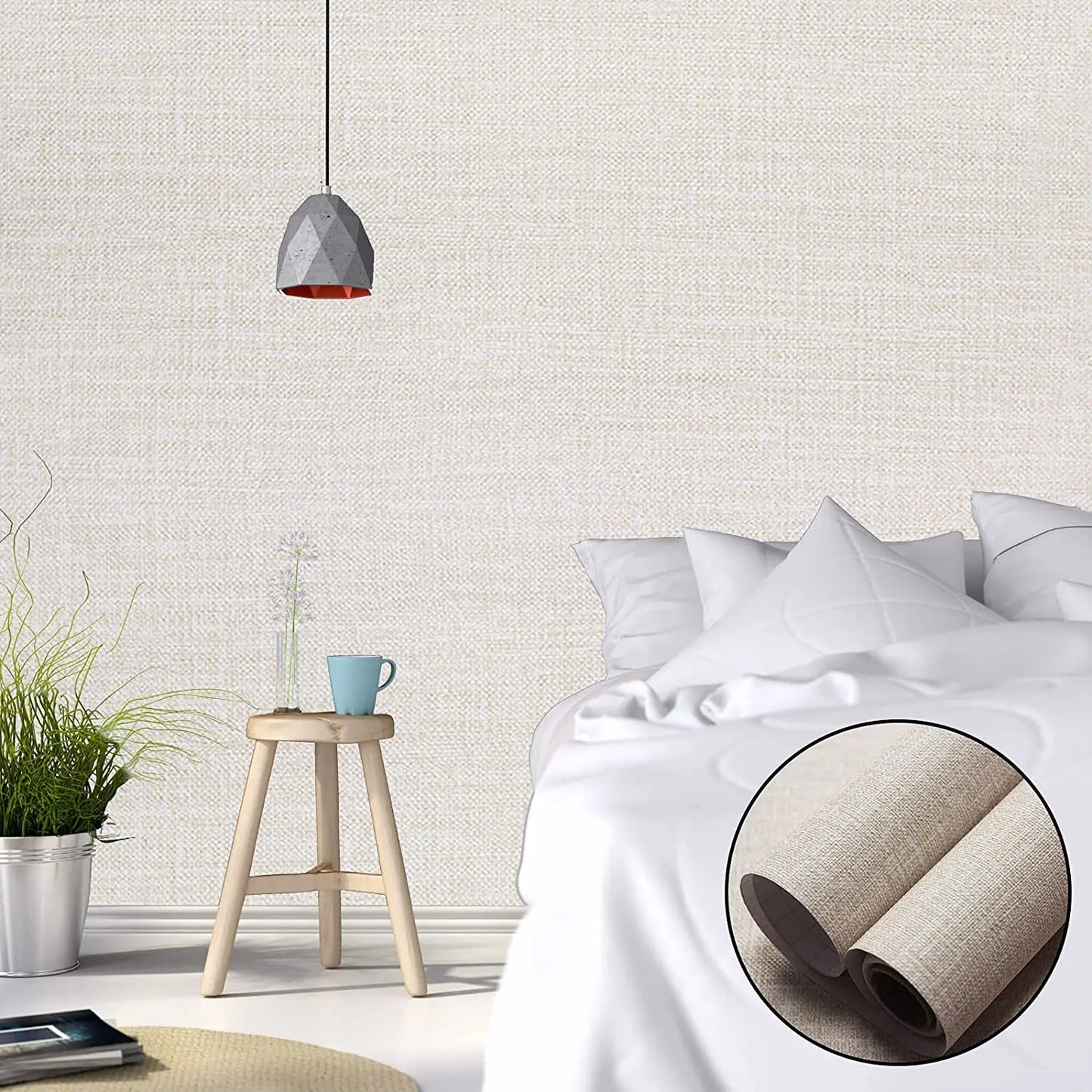 Grasscloth Linen Peel & Stick Wallpaper
