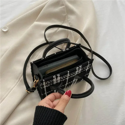 Women Mini Handbag – Plaid Shoulder & Crossbody Bag