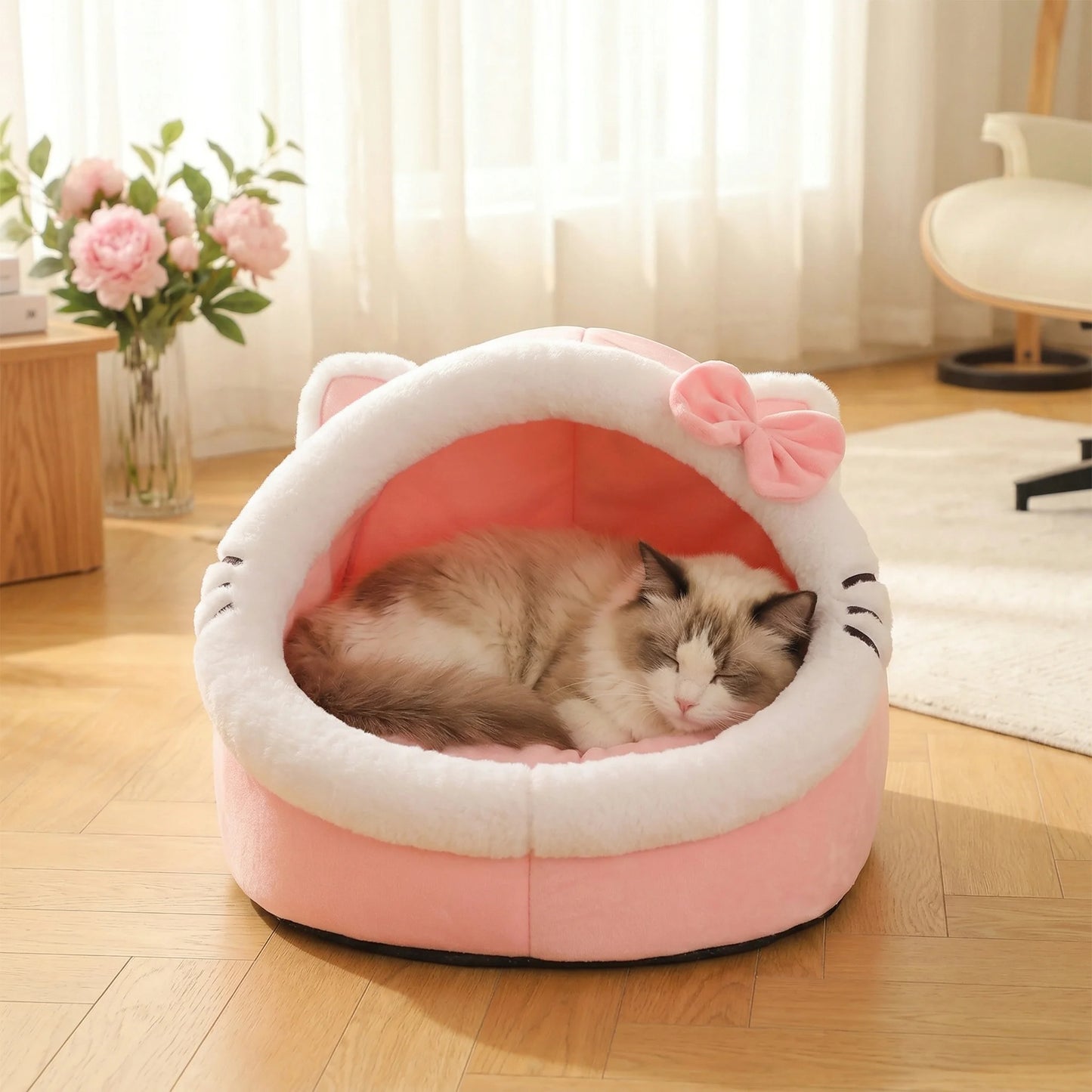 Cosy Plush Cat Cave Bed