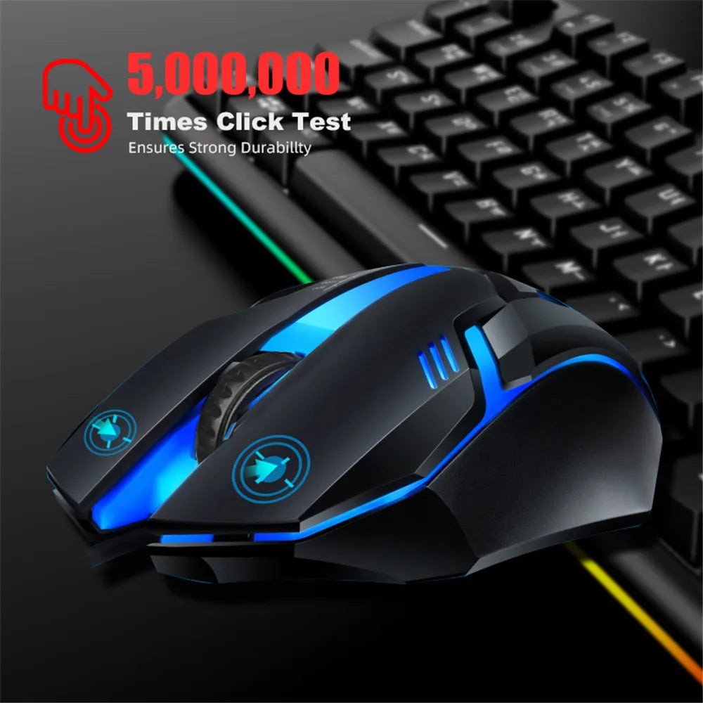 5000 DPI Wired USB Gaming Mouse with LED Lighting