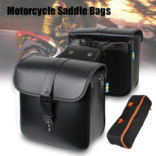 Retro PU Motorcycle Saddle Bags