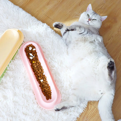 Long Multi-Cat Food Bowl with Anti-Ant Design