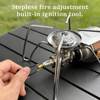 Portable Spider Gas Camping Stove with Built-In Ignition