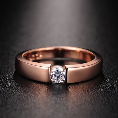 ZHOUYANG 4.5mm Cubic Zirconia Wedding Ring