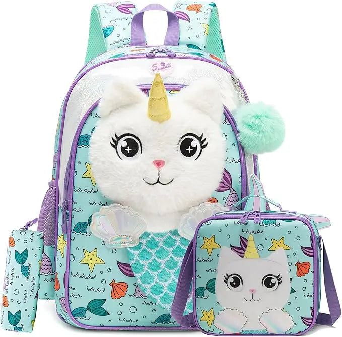 Girls 3-Piece School Backpack Set