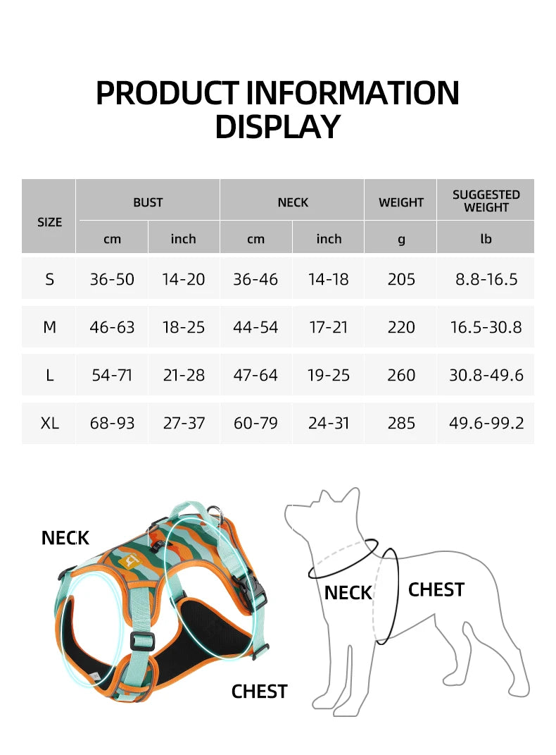 Reflective Adjustable Dog Harness for Medium & Large Dogs