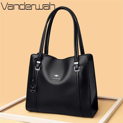 Large Capacity Women’s Leather Tote Handbag
