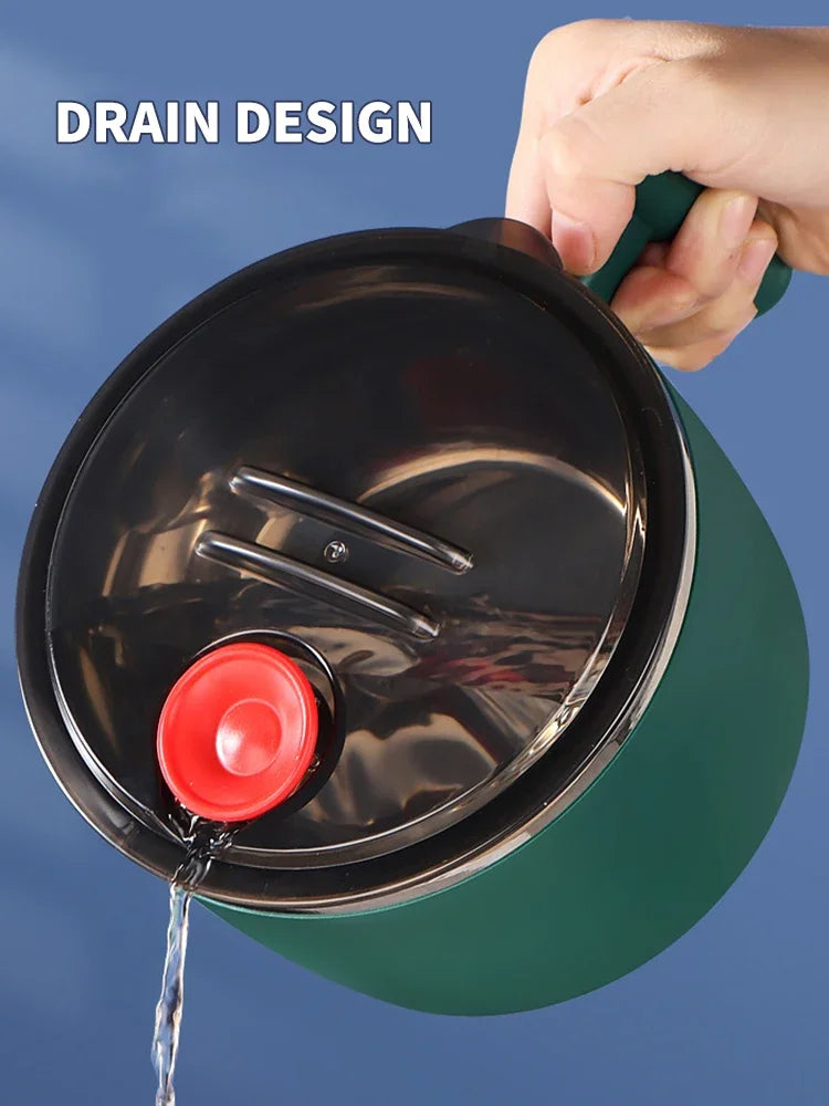 Insulated Stainless Steel Instant Noodle Bowl with Lid & Built-In Strainer
