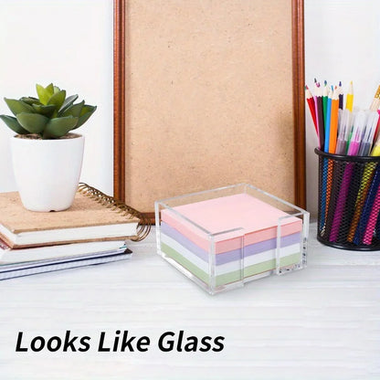 Acrylic Sticky Note Holder – 3×3 Clear Note Dispenser
