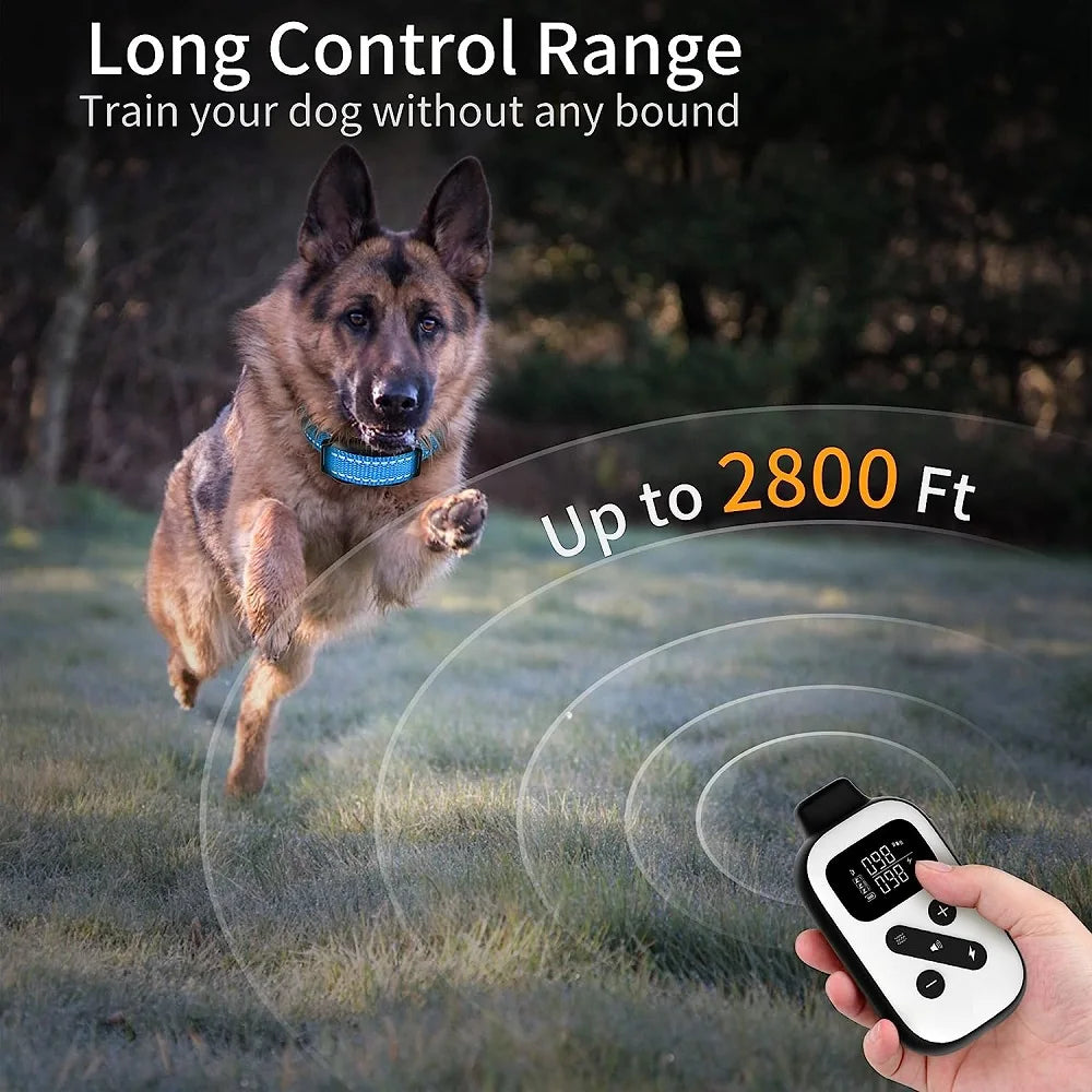 IPX7 Waterproof Remote Dog Training Collar with Auto Anti-Bark Mode
