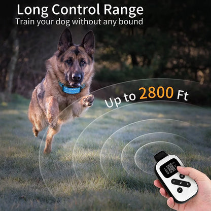 IPX7 Waterproof Remote Dog Training Collar with Auto Anti-Bark Mode