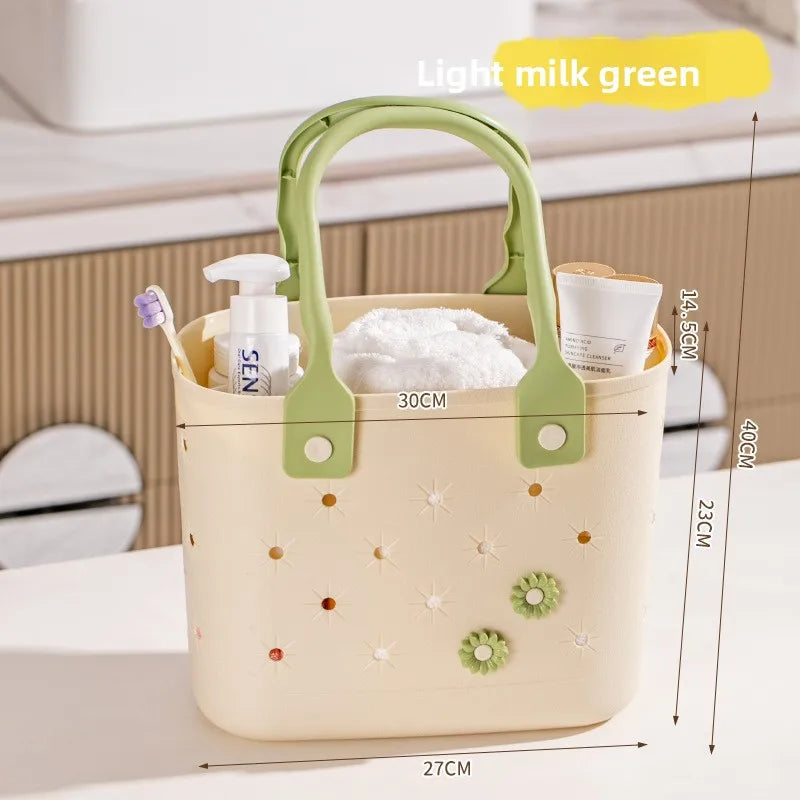 Hollow Drainage Bathroom Shower Storage Basket