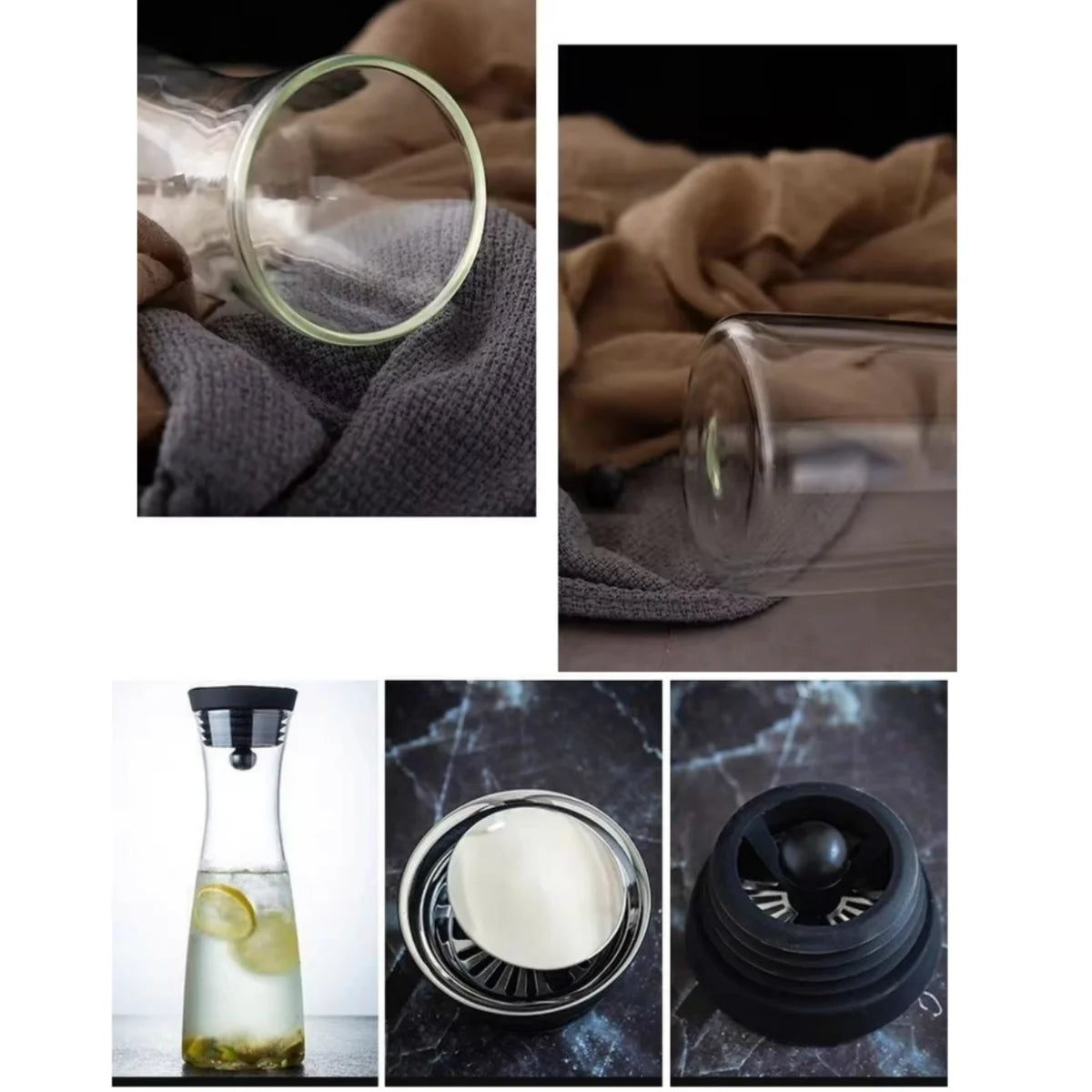 Glass Carafe with Fruit Infuser Lid