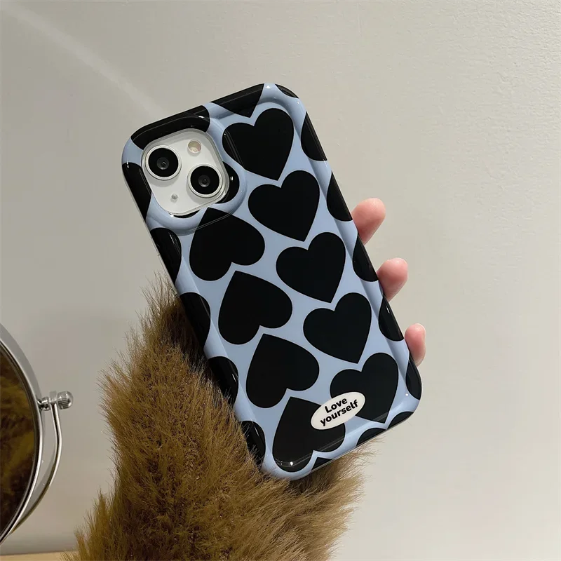 Love Heart Pattern Phone Case For Iphone 11 12 13 Pro Max 14