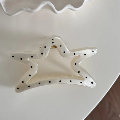 Large Black Wave Dot Hair Claw Clip