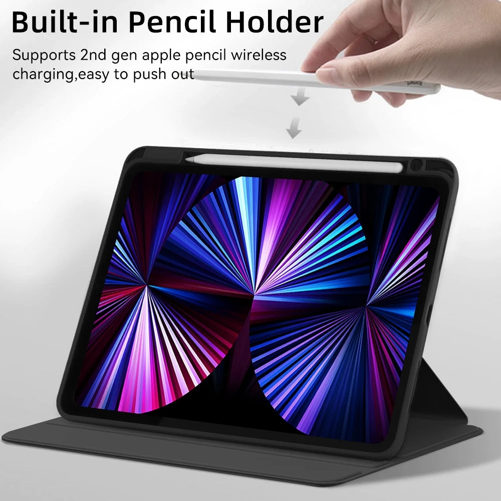 360° Rotatable Transparent Back Case for Apple iPad