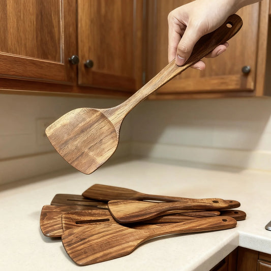 Wooden Cooking Spatula Set