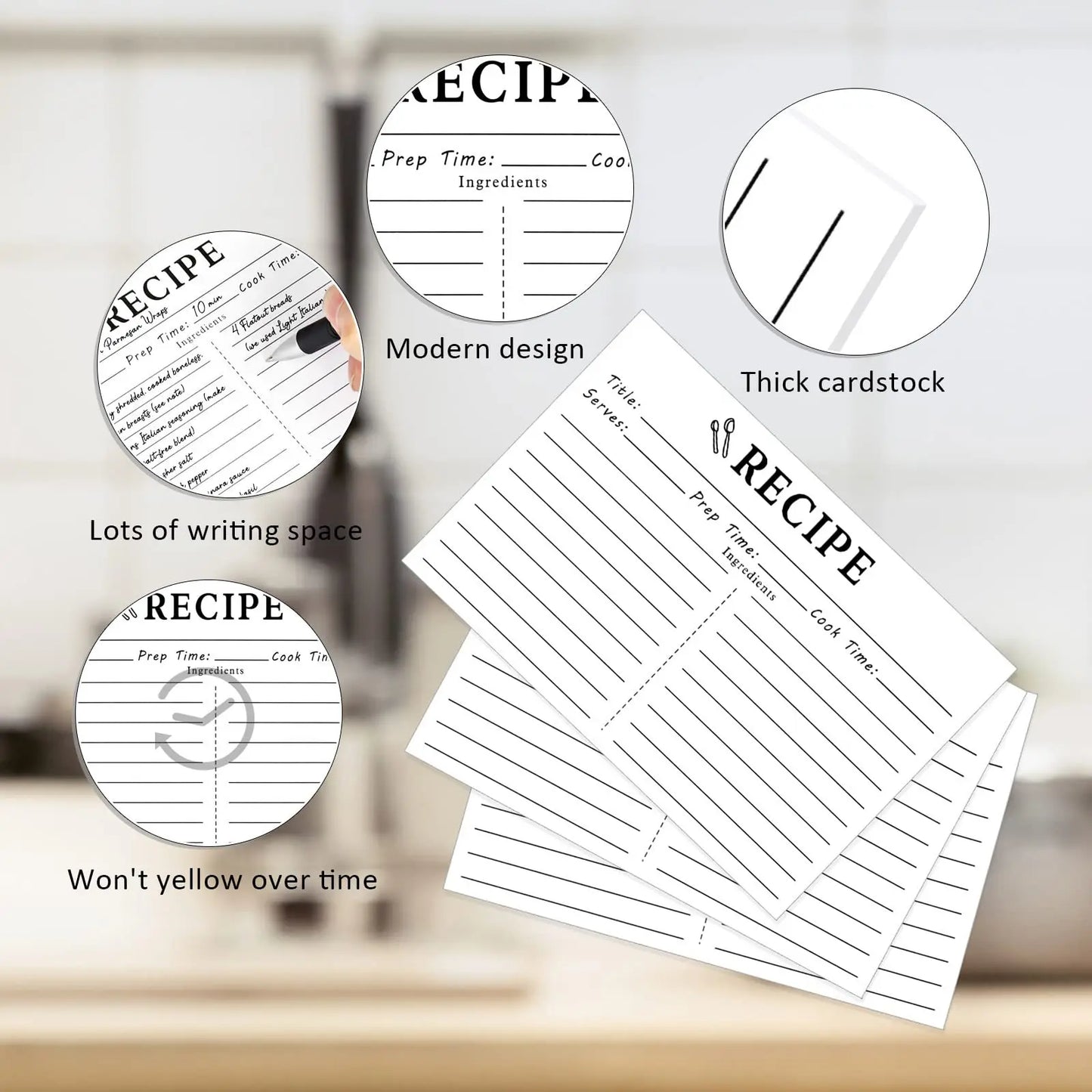 Blank Kitchen Recipe Cards