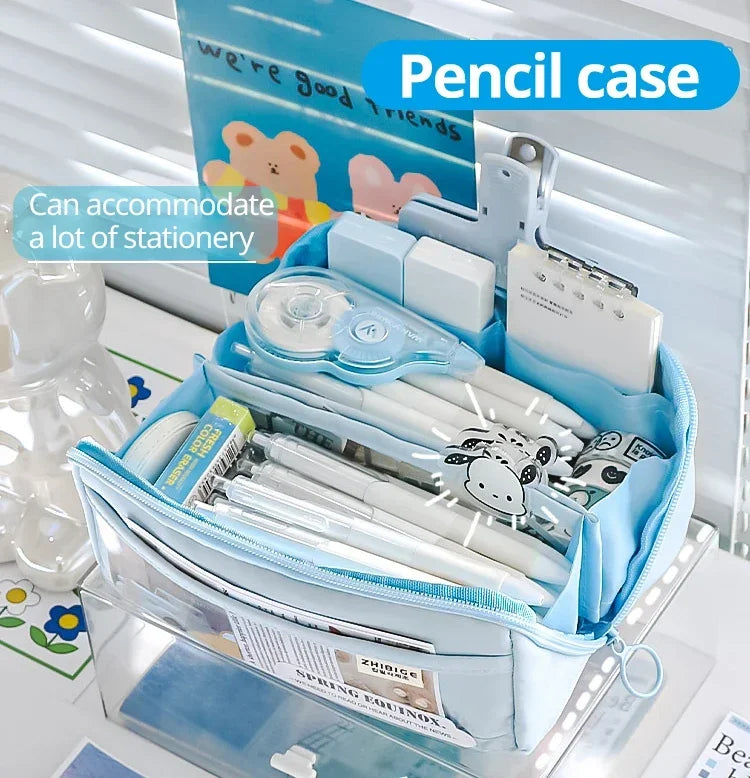 Transparent Multi-Layer Large Capacity Pencil Case