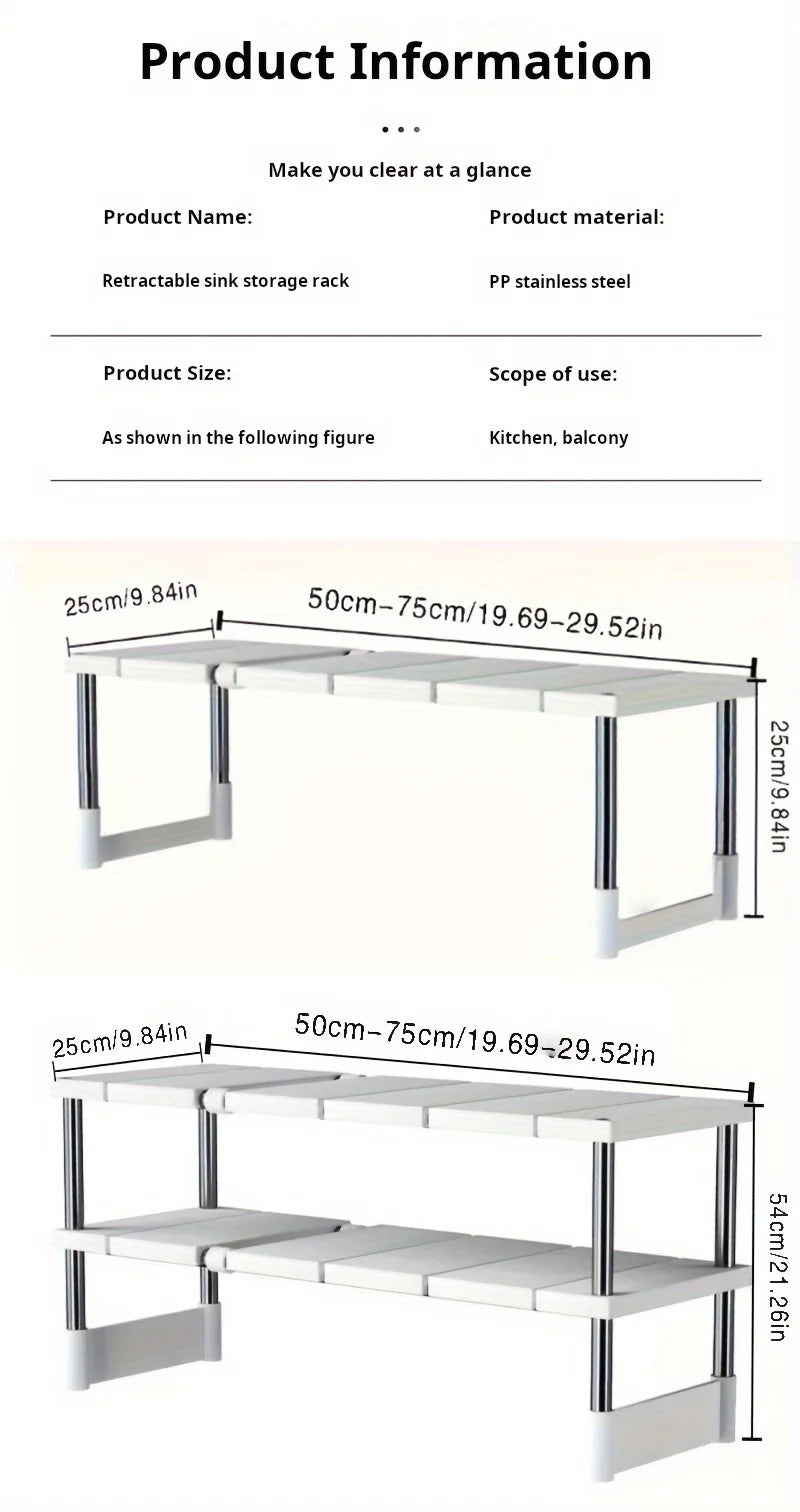 Adjustable Under Sink Storage Rack