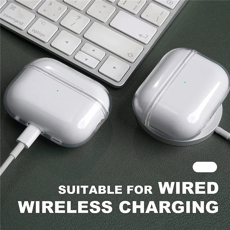 Clear TPU AirPods Protective Case with Lanyard