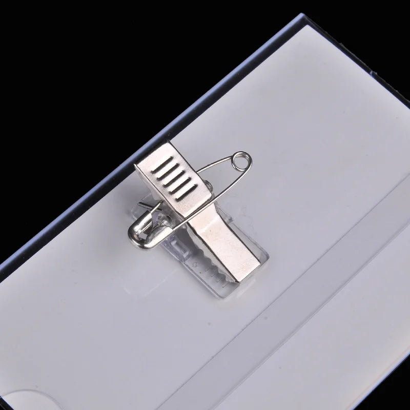 Transparent ID Badge Holders with Safety Pin Clip