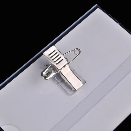 Transparent ID Badge Holders with Safety Pin Clip