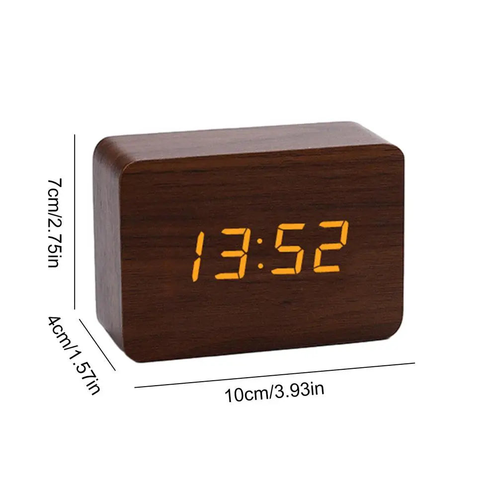 Wooden Digital LED Alarm Clock