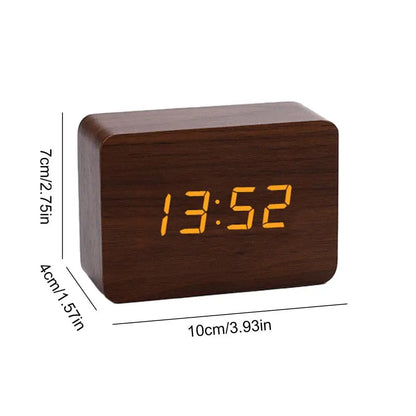 Wooden Digital LED Alarm Clock