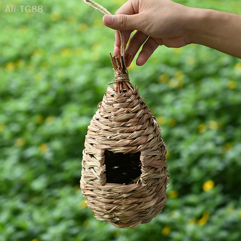 Handwoven Hanging Bird Nest Shelter for Outdoor Gardens