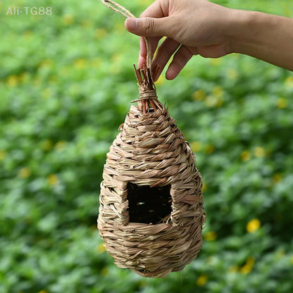 Handwoven Hanging Bird Nest Shelter for Outdoor Gardens
