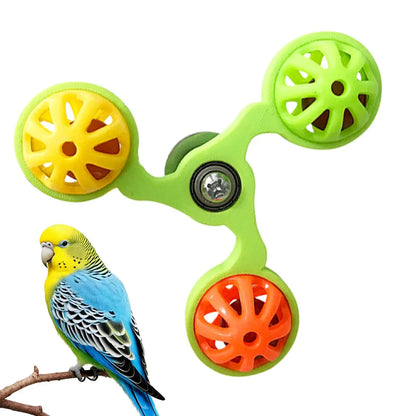 Interactive Rotating Windmill Bird Toy with Bells