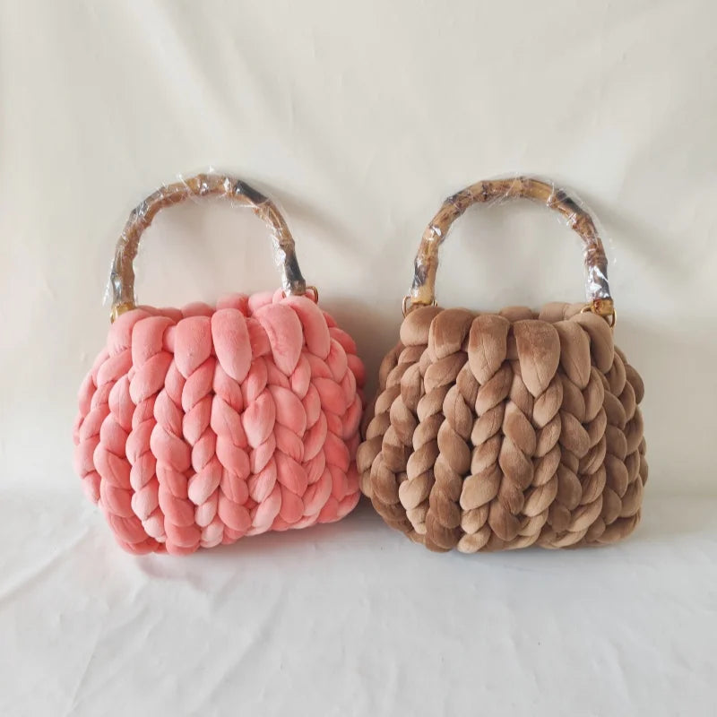 Chunky Knit Bucket Handbag